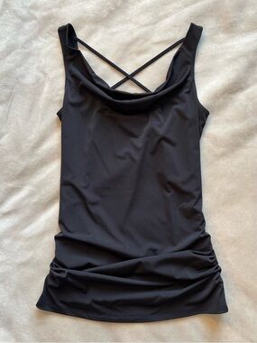 Ricki’s Black Cowl Neck Tank with Cross Back Straps